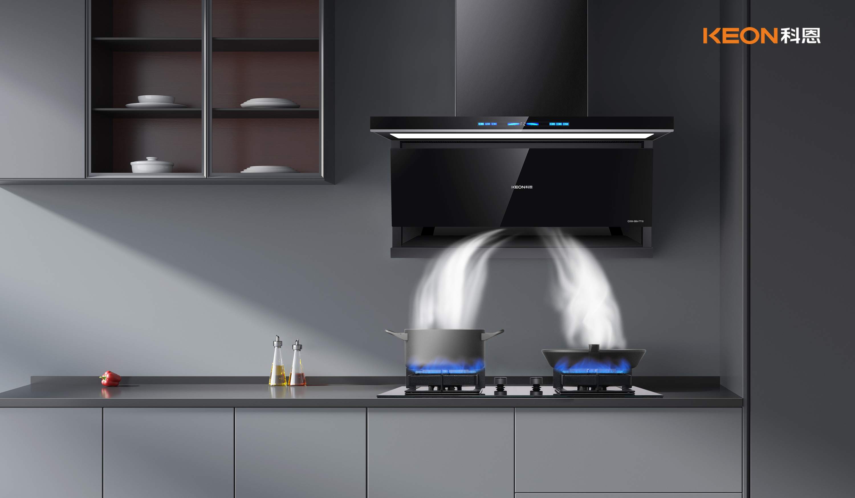 科恩煙灶7710+KN800L，解鎖廚房智凈新境